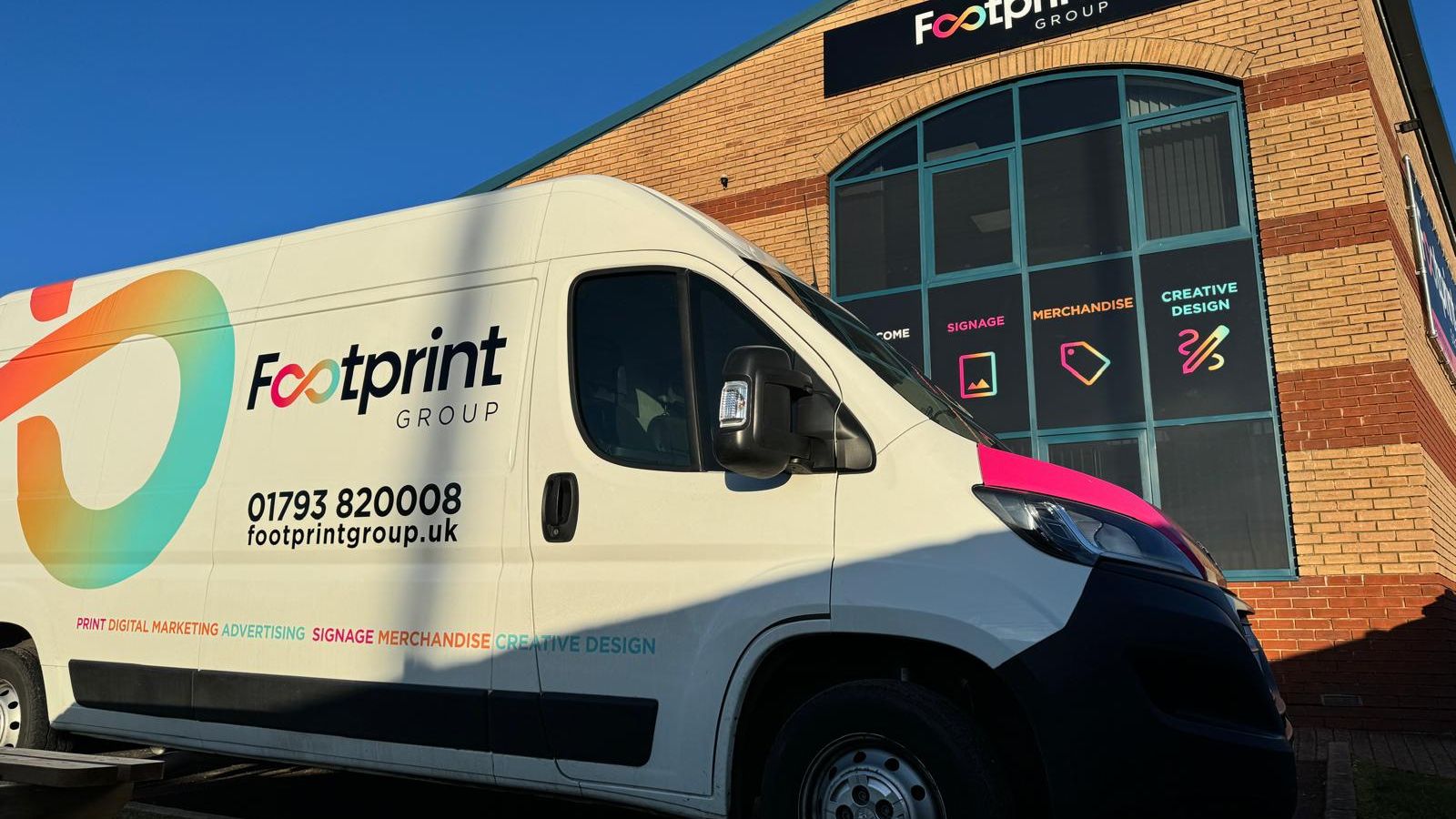 Footprint Group's branded van outside their studio